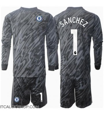 Chelsea Robert Sanchez #1 Portiere Seconda Maglia Bambino 2024-25 Manica Lunga (+ Pantaloni corti)